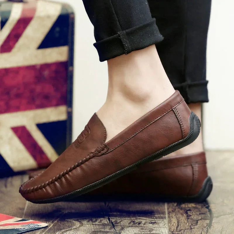 2024 summer new Doudou shoes men's fashion business lazy shoes Korean style casual slip-on leather shoes driving shoes men's shoes