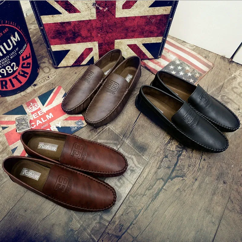 2024 summer new Doudou shoes men's fashion business lazy shoes Korean style casual slip-on leather shoes driving shoes men's shoes