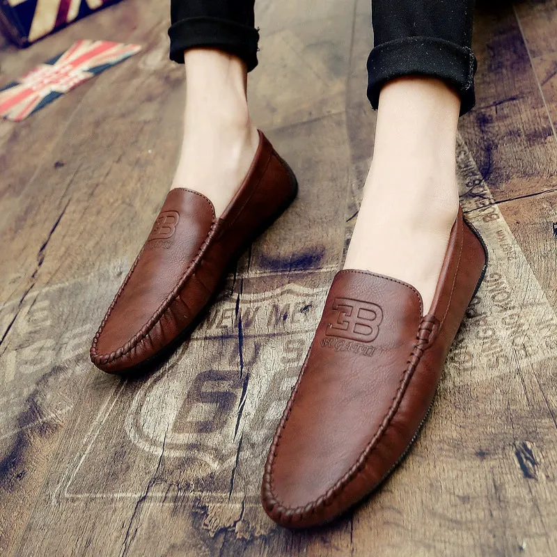 2024 summer new Doudou shoes men's fashion business lazy shoes Korean style casual slip-on leather shoes driving shoes men's shoes