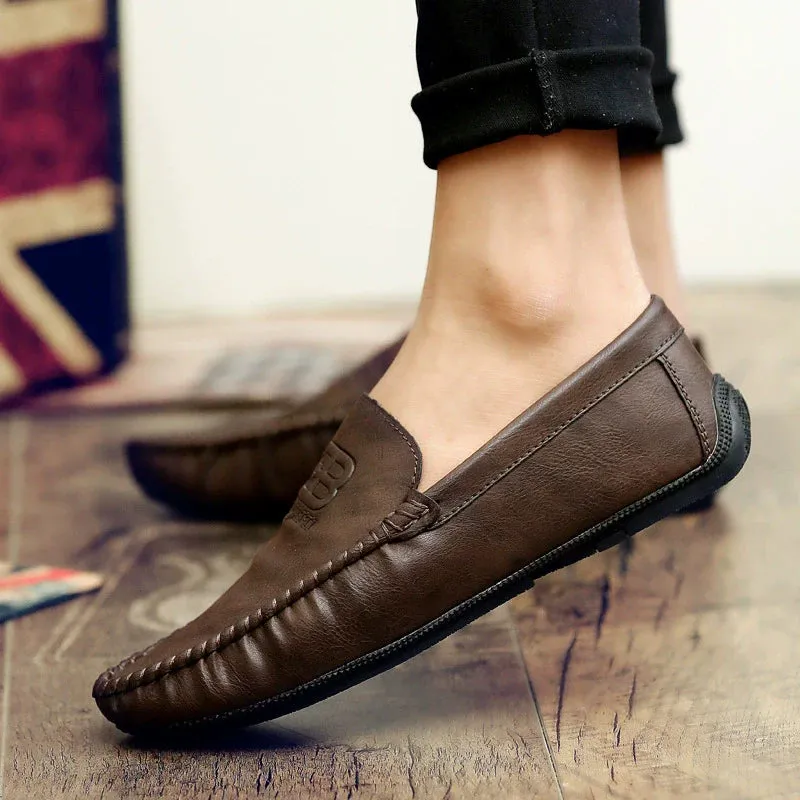 2024 summer new Doudou shoes men's fashion business lazy shoes Korean style casual slip-on leather shoes driving shoes men's shoes