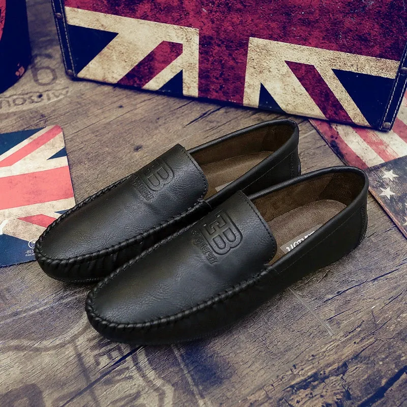 2024 summer new Doudou shoes men's fashion business lazy shoes Korean style casual slip-on leather shoes driving shoes men's shoes