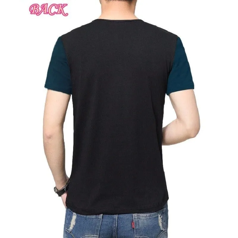 6 Designs Men's Slim Fit Crew Neck Short Sleeve Casual T-Shirt Tee Tops