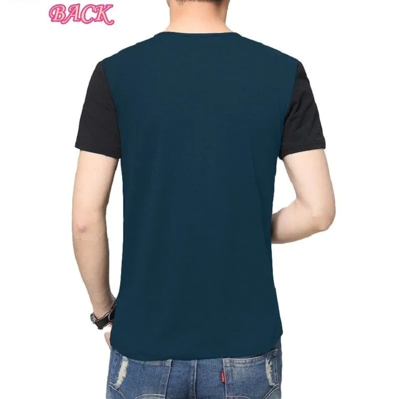 6 Designs Men's Slim Fit Crew Neck Short Sleeve Casual T-Shirt Tee Tops
