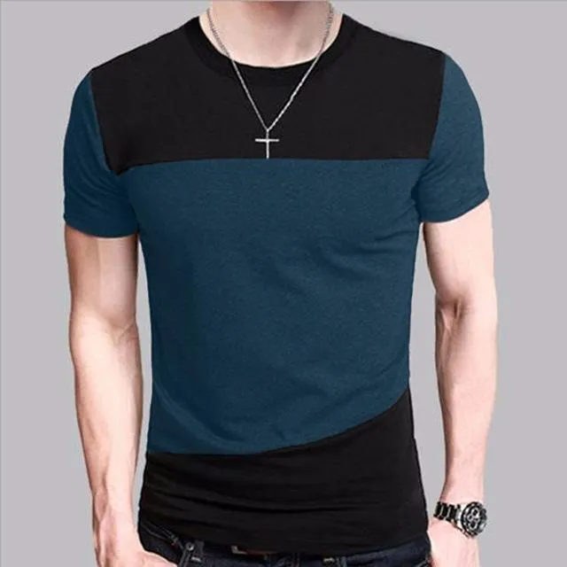 6 Designs Men's Slim Fit Crew Neck Short Sleeve Casual T-Shirt Tee Tops
