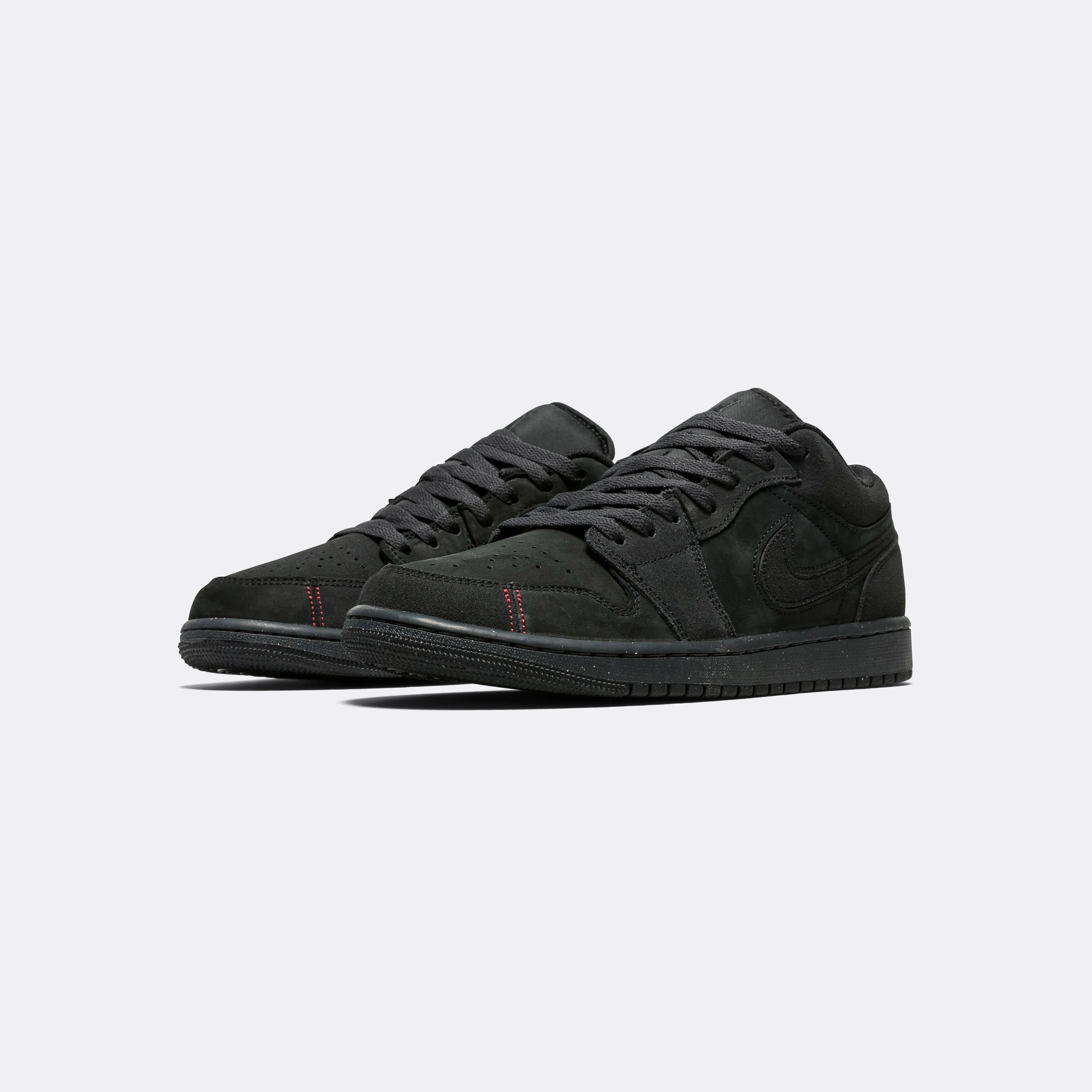 Craft Air Jordan 1 Low SE - Dark Smoke Grey/Black with Varsity Red Accents