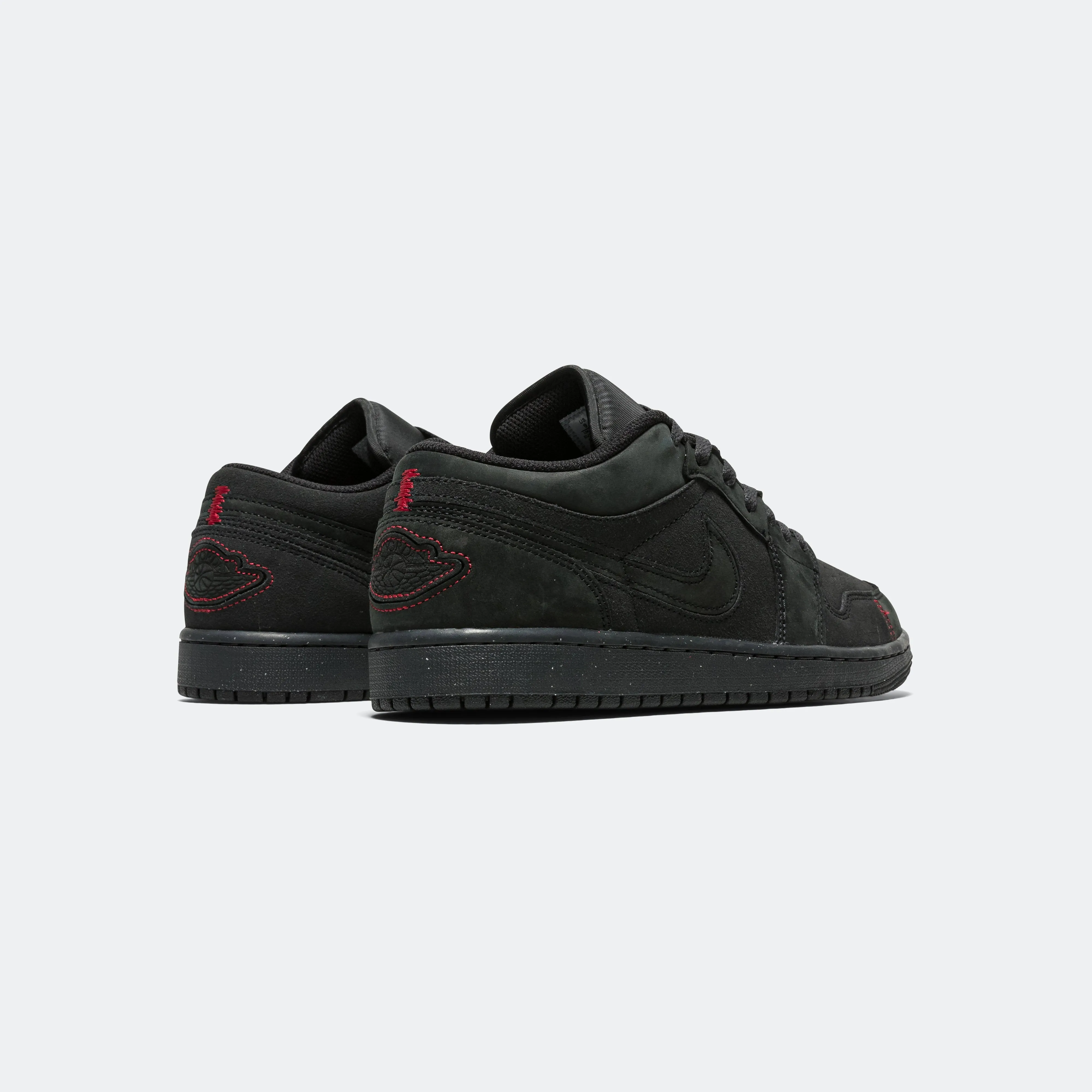 Craft Air Jordan 1 Low SE - Dark Smoke Grey/Black with Varsity Red Accents
