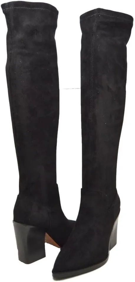 Amsterdam Women's Faux Suede Over The Knee High Heel Boots