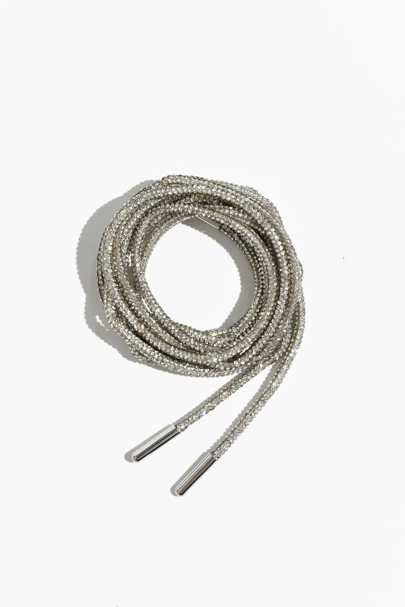 Bling Silver Diamonte Shoe Laces