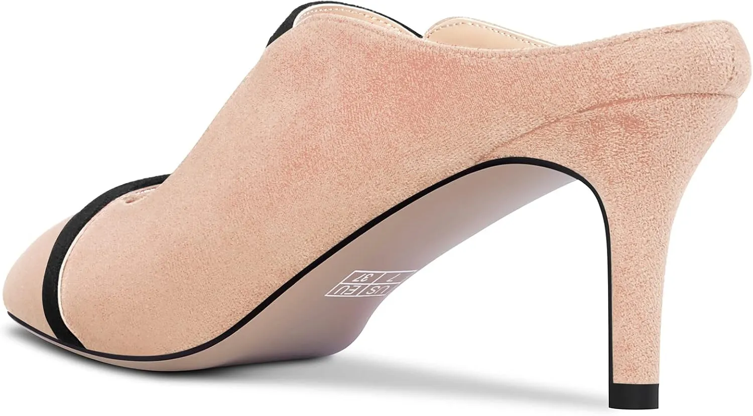 Castamere Women Mid Heel Pointed Toe Slip-on Patchwork Pumps Mules Shoes Casual Dress 2.6 Inches Heels