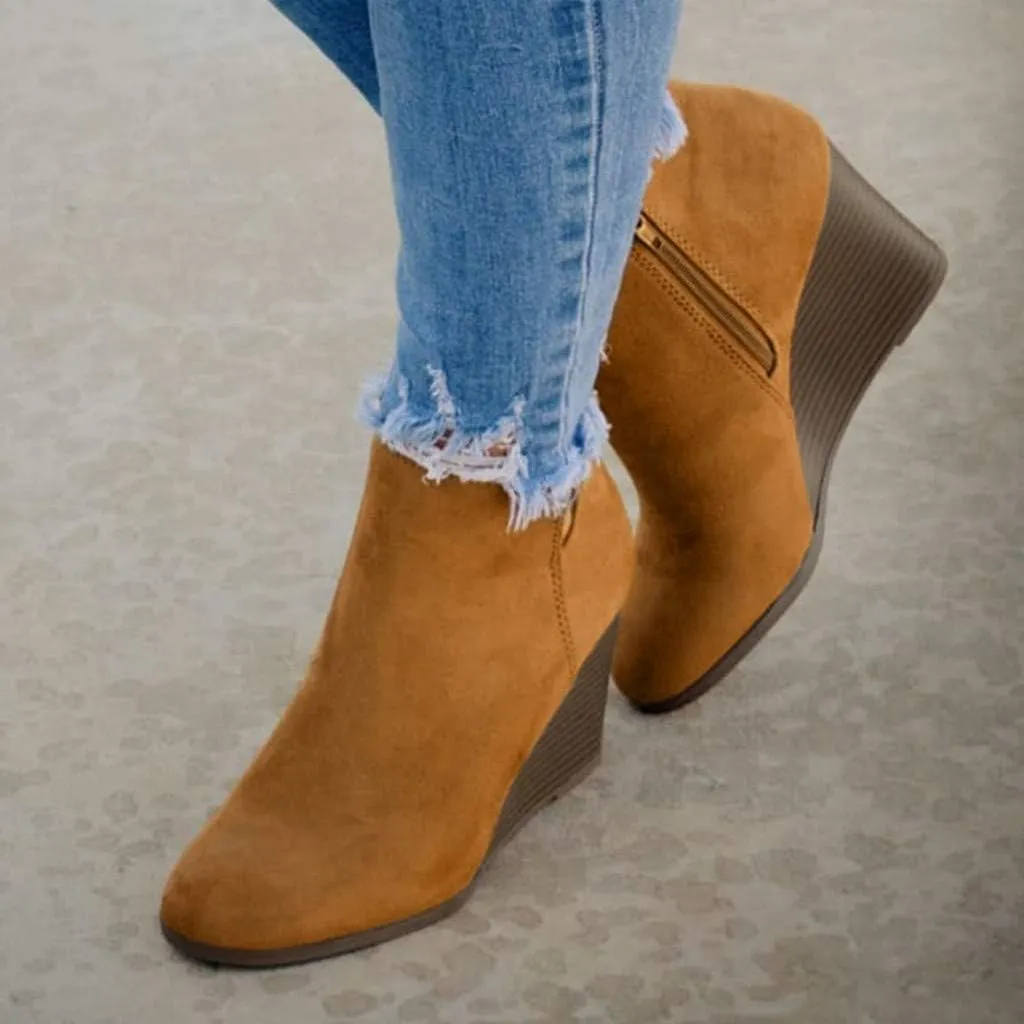 Cathalem Ankle Booties for Women, Womens Ankle Boots Pointed Toe Faux Stacked Chunky Heels Tassels Side Zipper Booties