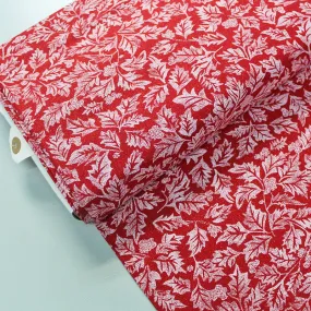 Christmas Cotton - Red - Glitter - Foliage