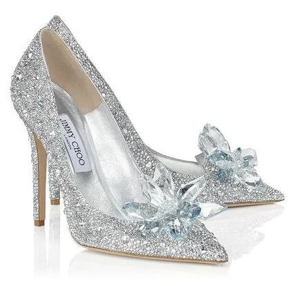 'Cinderella' Inspired Crystal Covered Pointy Toe Pump