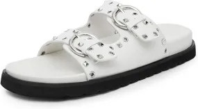 Comfortable Slide Sandals for Women Footbed Flat Sandals Casual Dressy Shoes