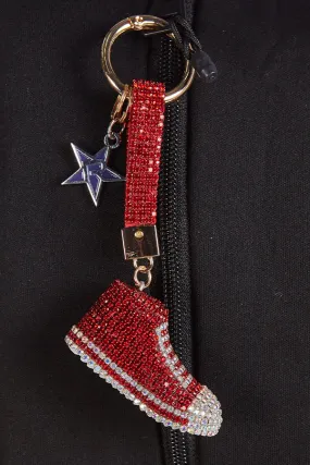 Crystal Shoes Keychain with Crystal Charm in Red