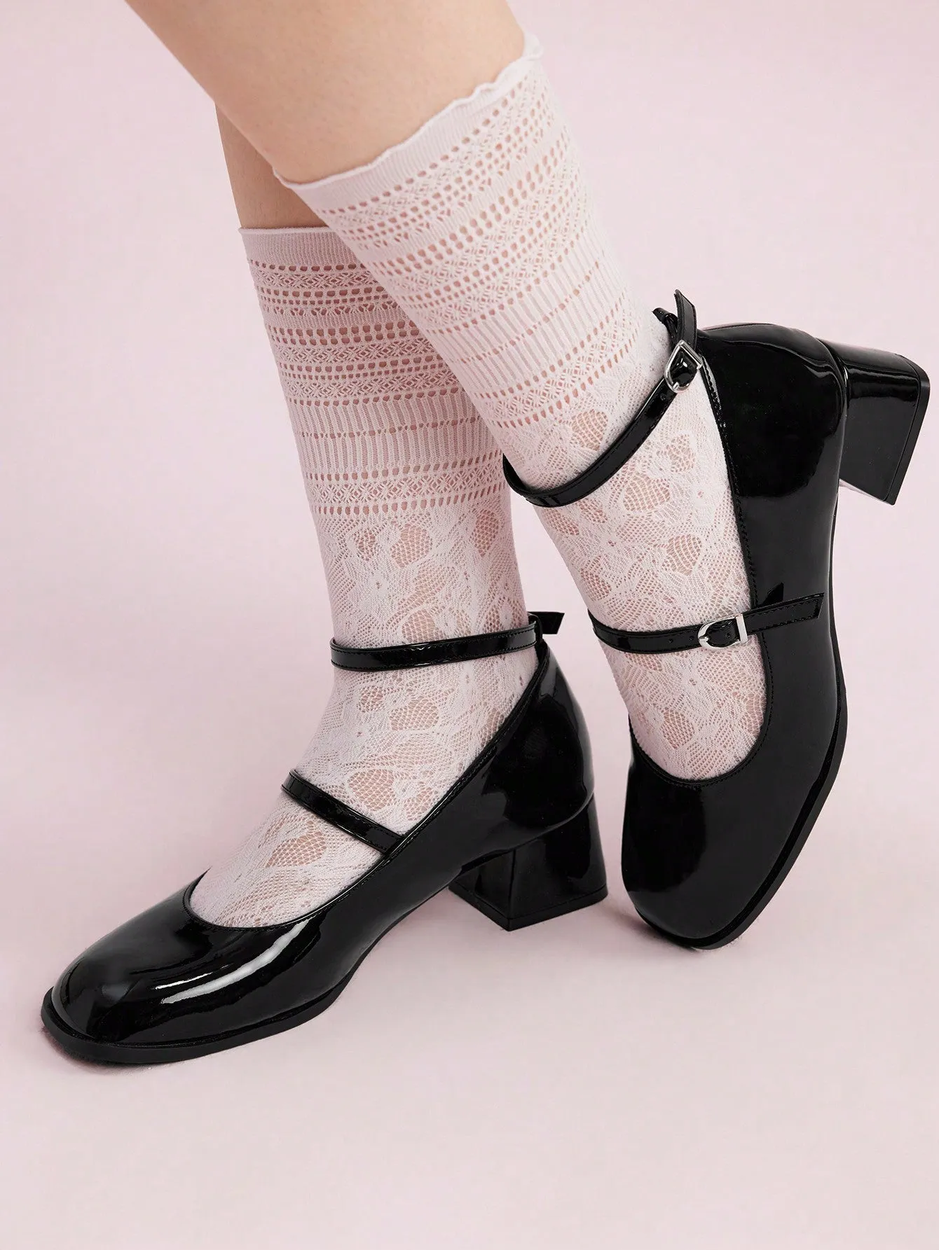 CUCCOO DOLLMOD Women's Elegant Chunky Heel Black Versatile High Heel Sandals For Outdoor Wear For Summer Graduation Heels Prom Heels