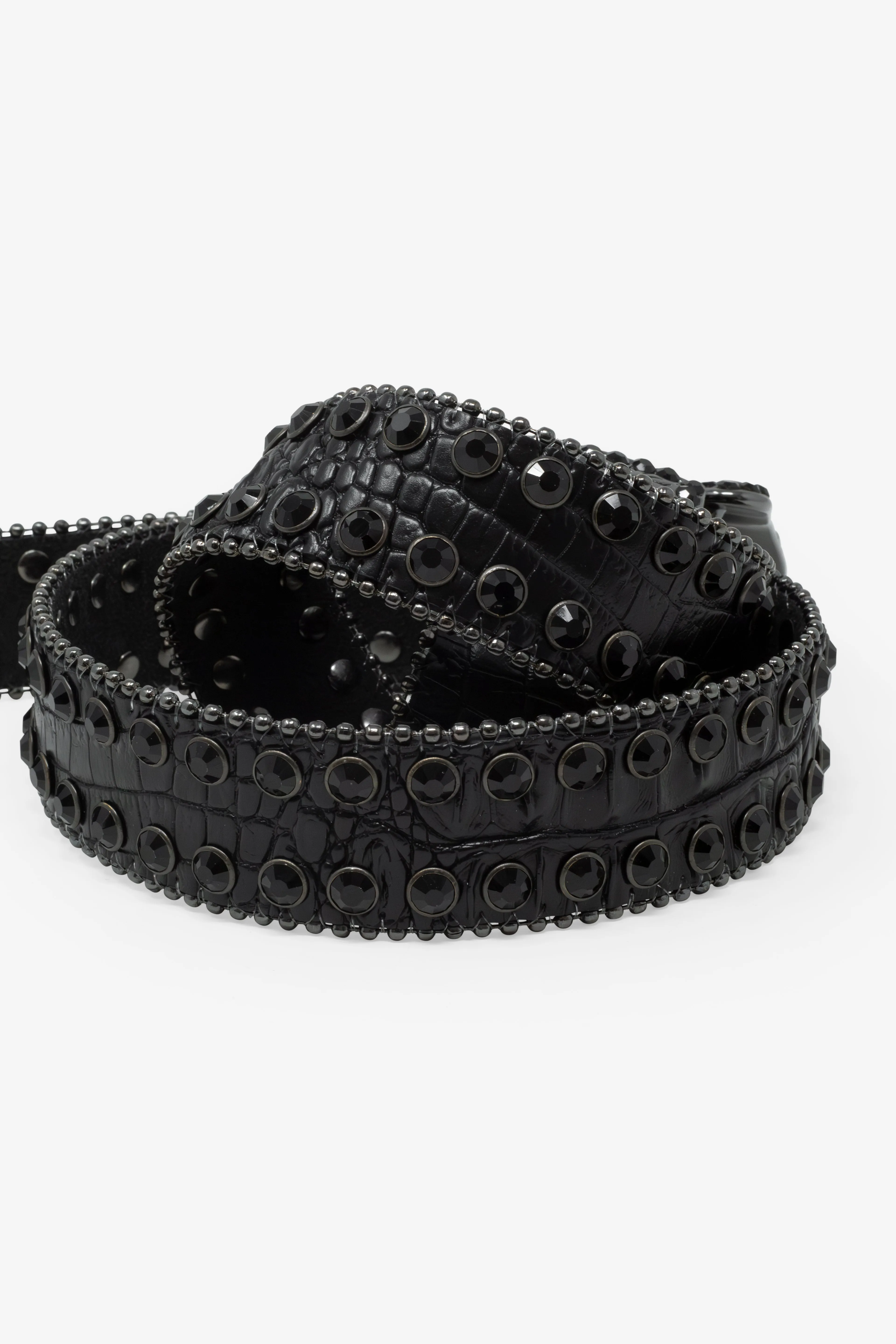 Double Row Studded Belt - Black