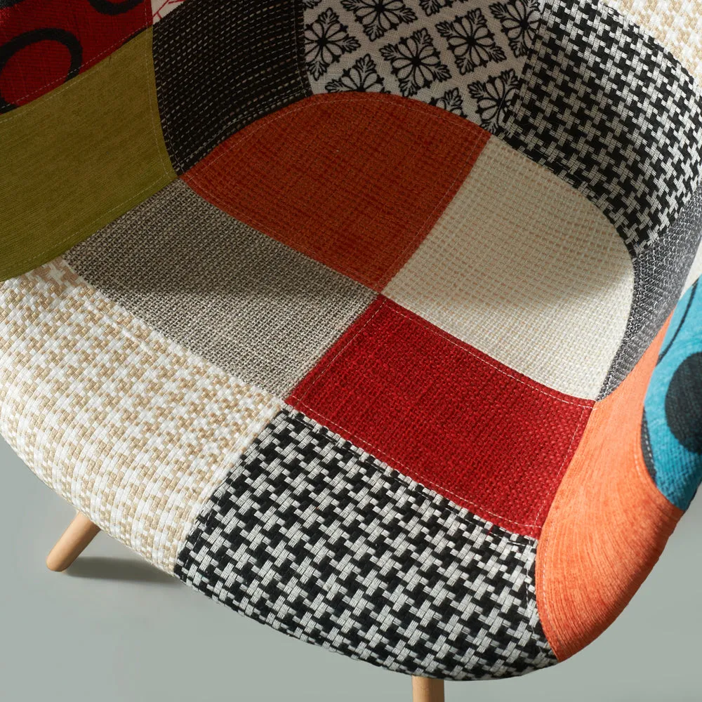 ESSEN - Multicolour Fabric Patchwork Armchair