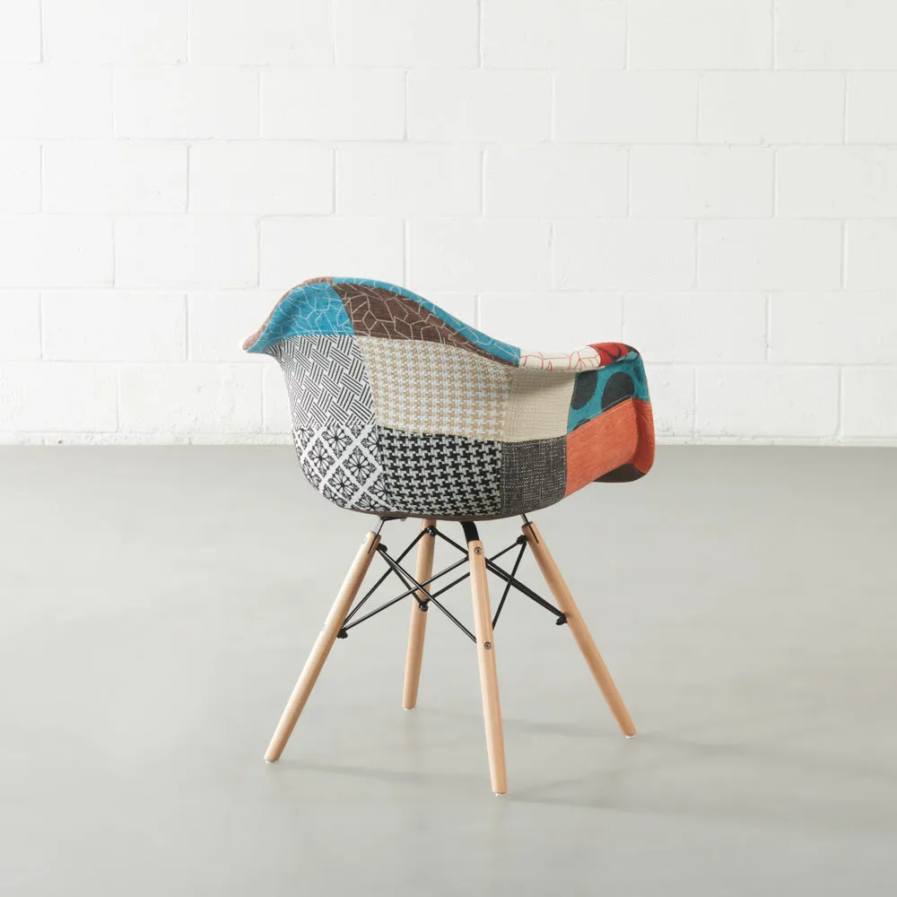 ESSEN - Multicolour Fabric Patchwork Armchair