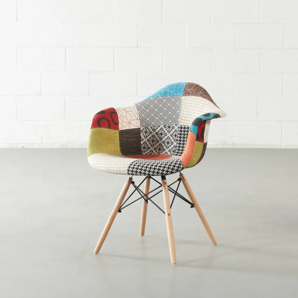 ESSEN - Multicolour Fabric Patchwork Armchair