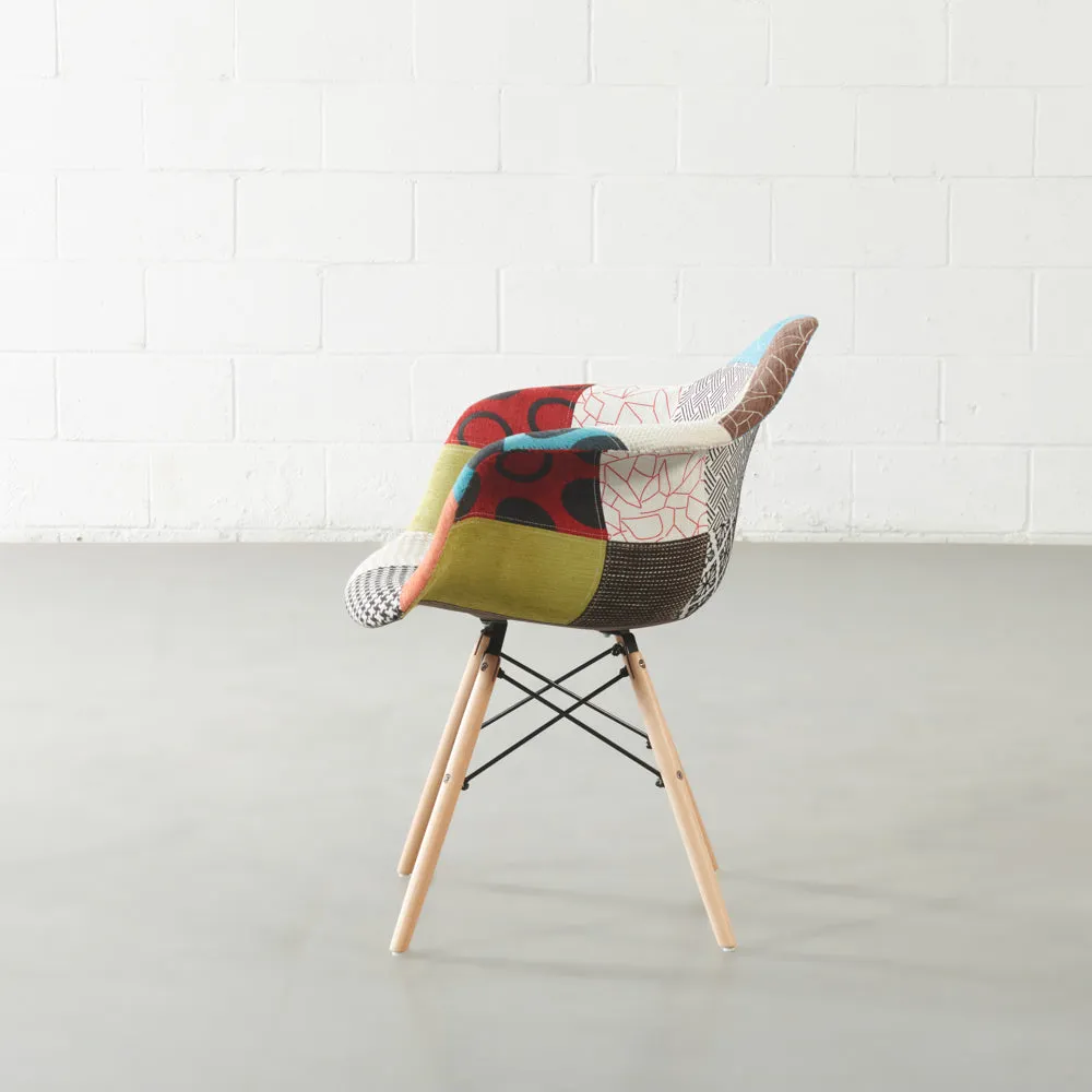 ESSEN - Multicolour Fabric Patchwork Armchair