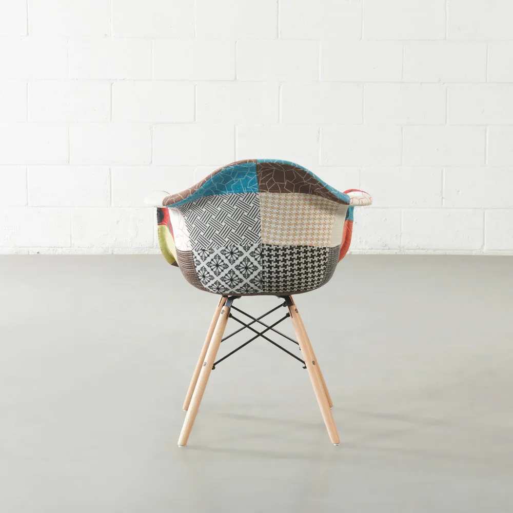 ESSEN - Multicolour Fabric Patchwork Armchair