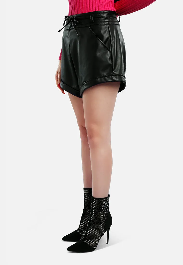 Faux Leather Shorts