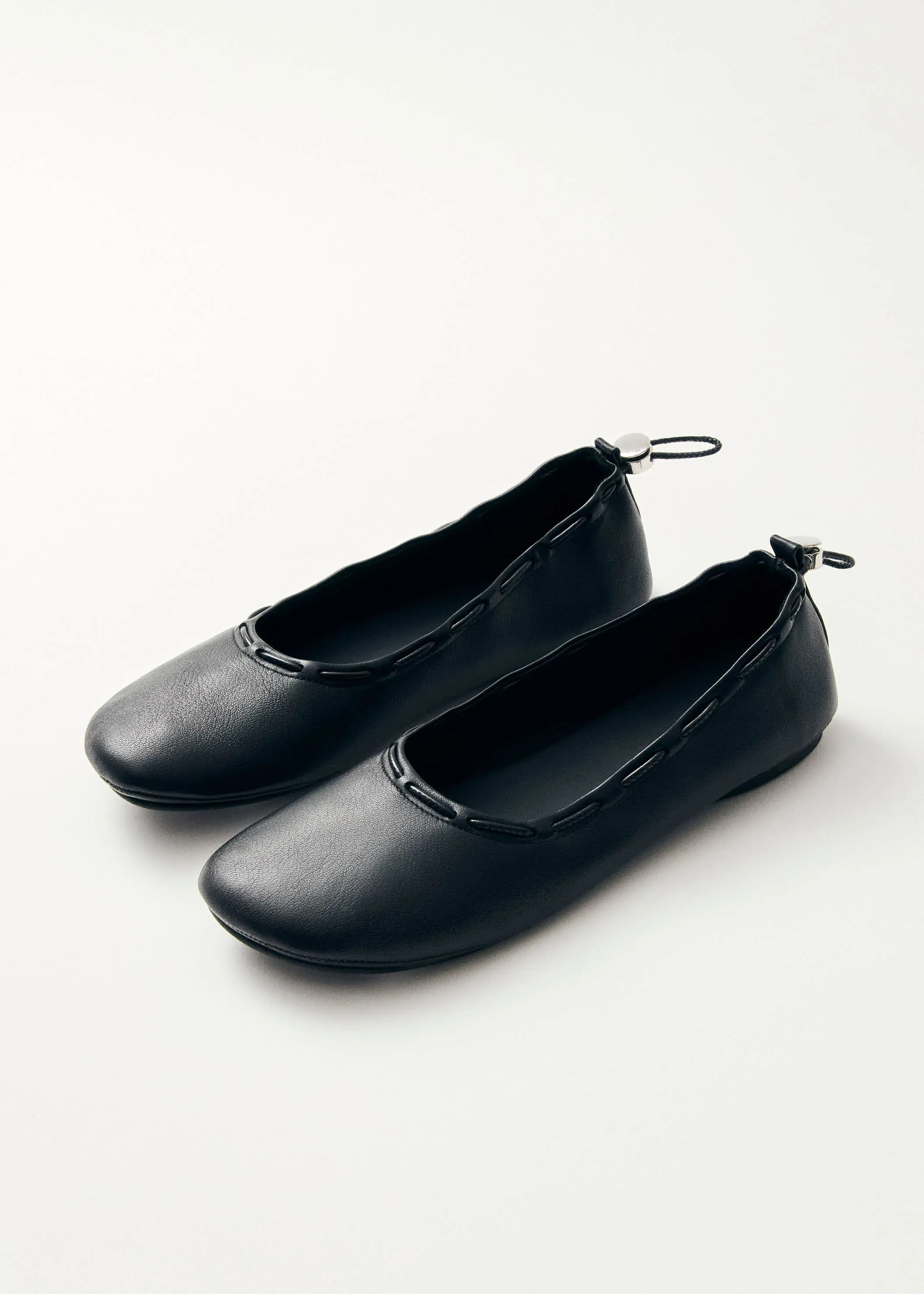 Gill Black Leather Ballet Flats