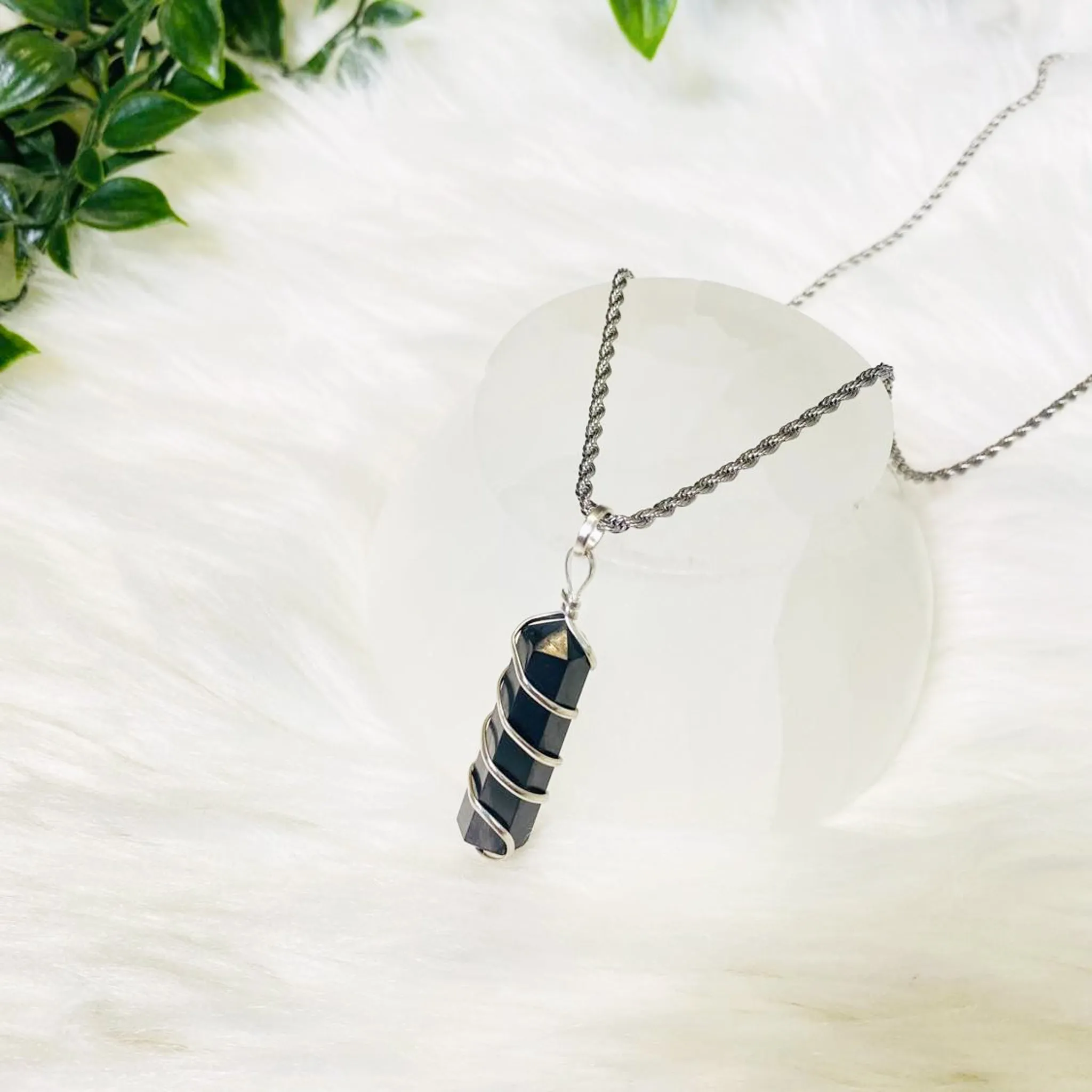 Hand Wired Tourmaline Necklace with 18K Gold Dipped Chain
