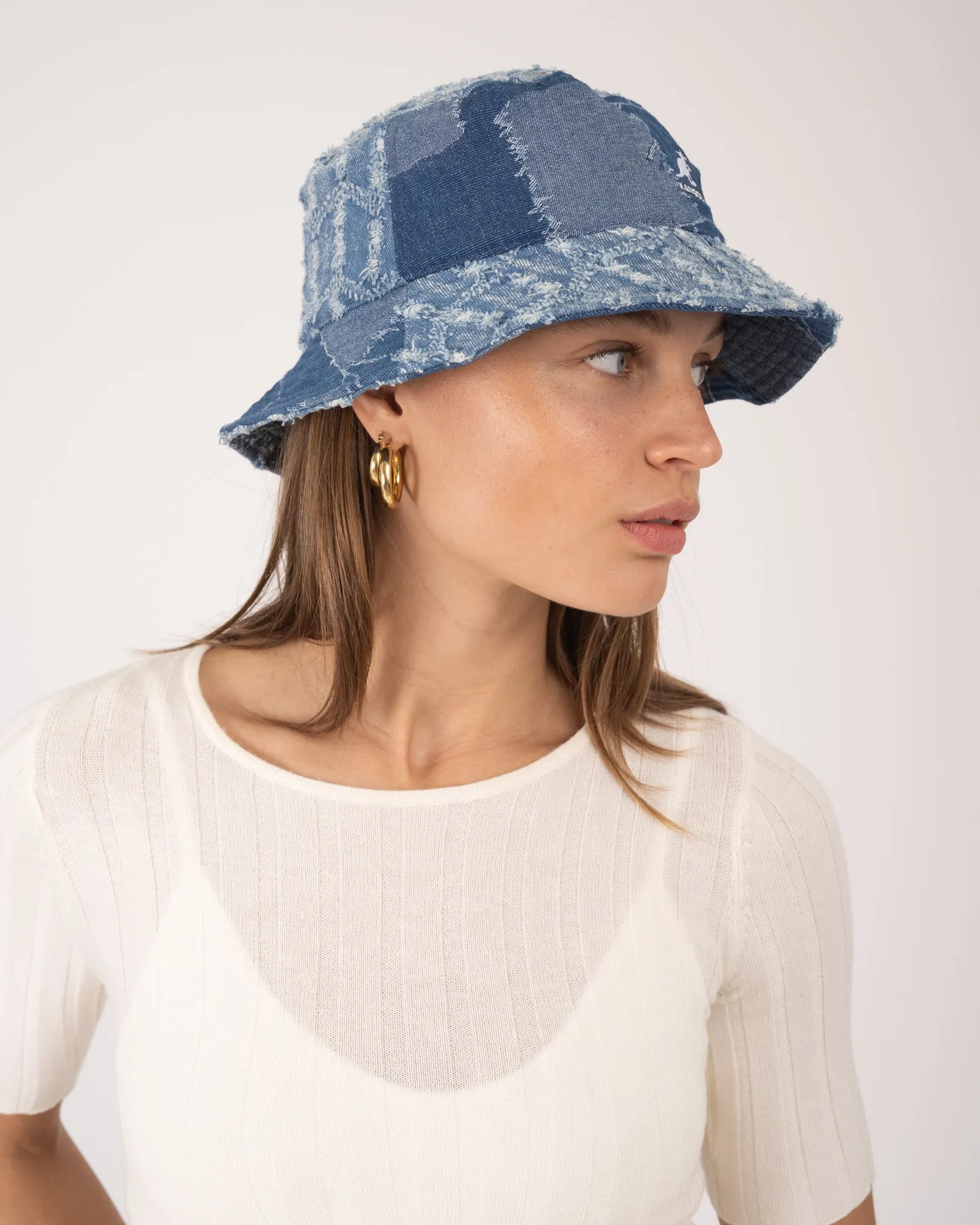 KANGOL Bucket Denim Mashup Medium Blue