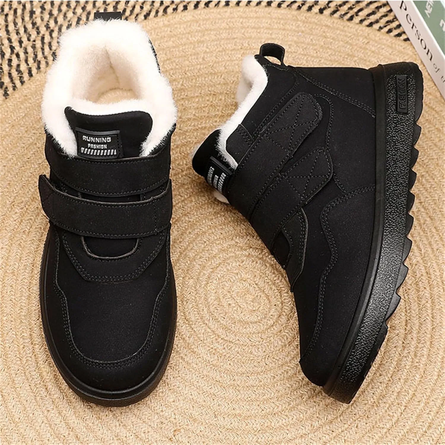 Kids Fr Lined Ankle Snow Boots Girls Boys Toddler Insulated Warm Fleece Winter Sneakers High Top Hiking Trainers