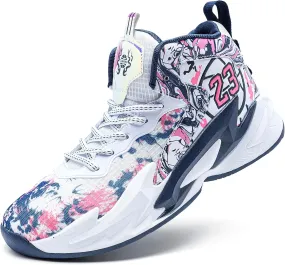 Men's Basketball Shoes Breathable Anti Slip Fashionable Graffiti Training Shoes Outdoor Shoes