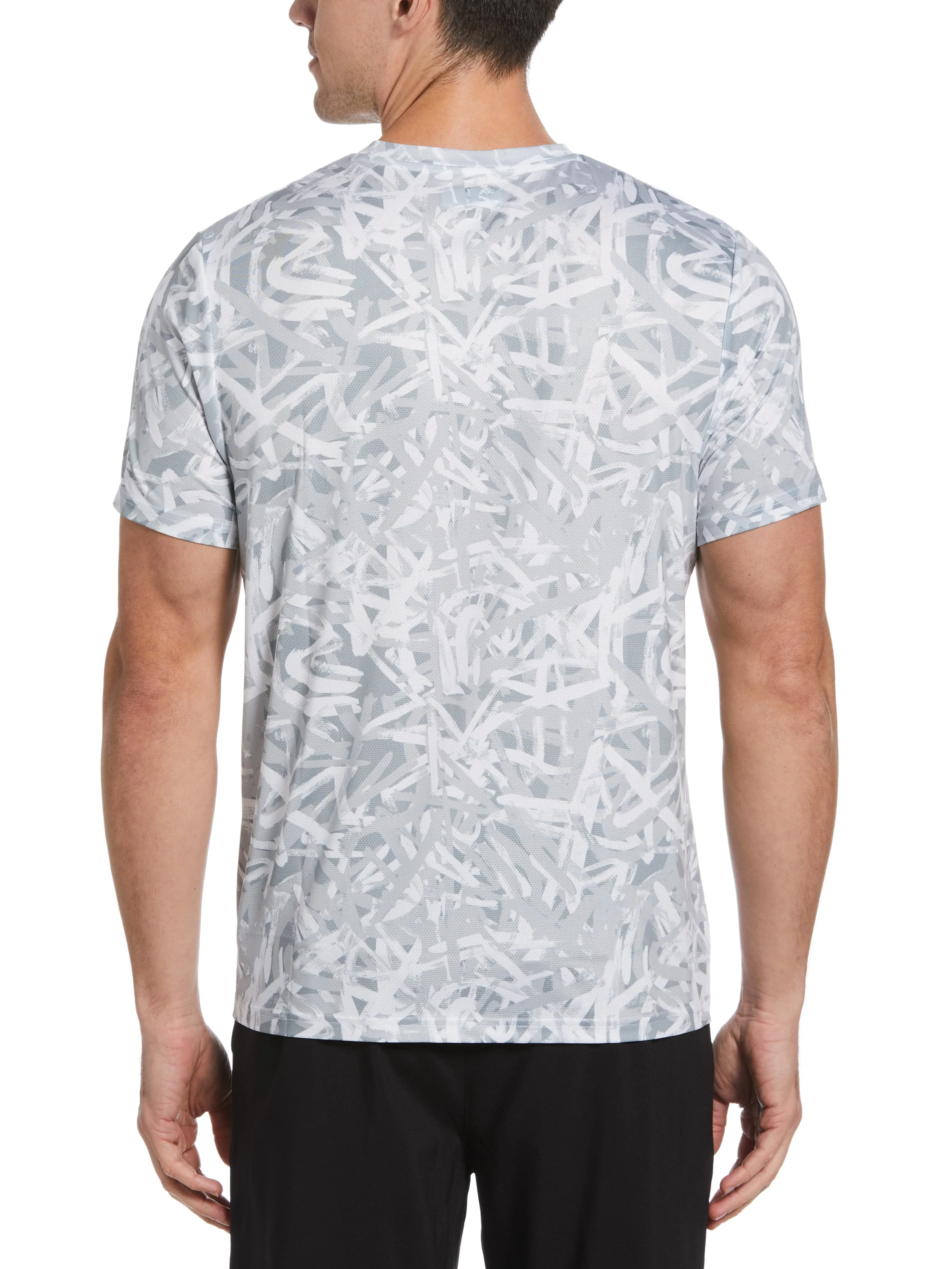 Men's Graffiti Print Block Tennis Crew