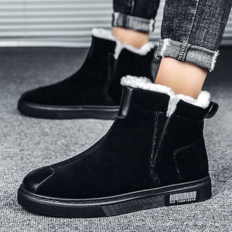 Men's Martin Boots Autumn and Winter Snow Boots Sneakers Men's Sneakers Black