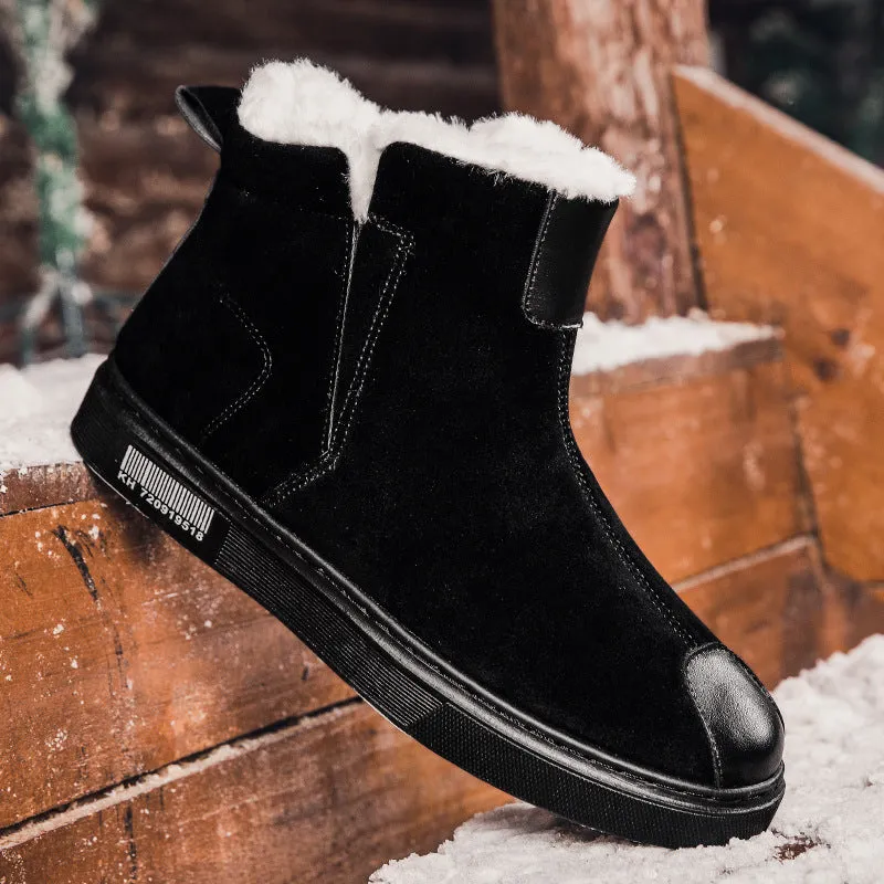 Men's Martin Boots Autumn and Winter Snow Boots Sneakers Men's Sneakers Black