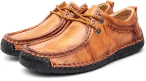Men's Penny Loafers Summer Lightweight Moccasin Driving Footwear Fashionable Lace Up Flats Boat Shoes