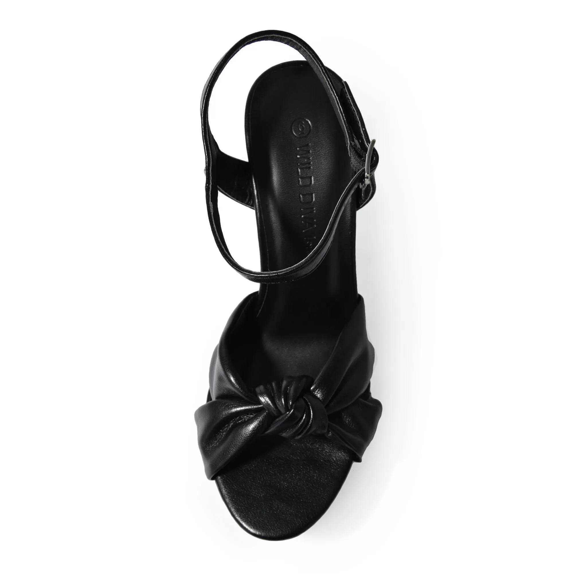 MIA-69 Faux Leather Knotted Ankle Strap Platform Chunky Heel Sandals