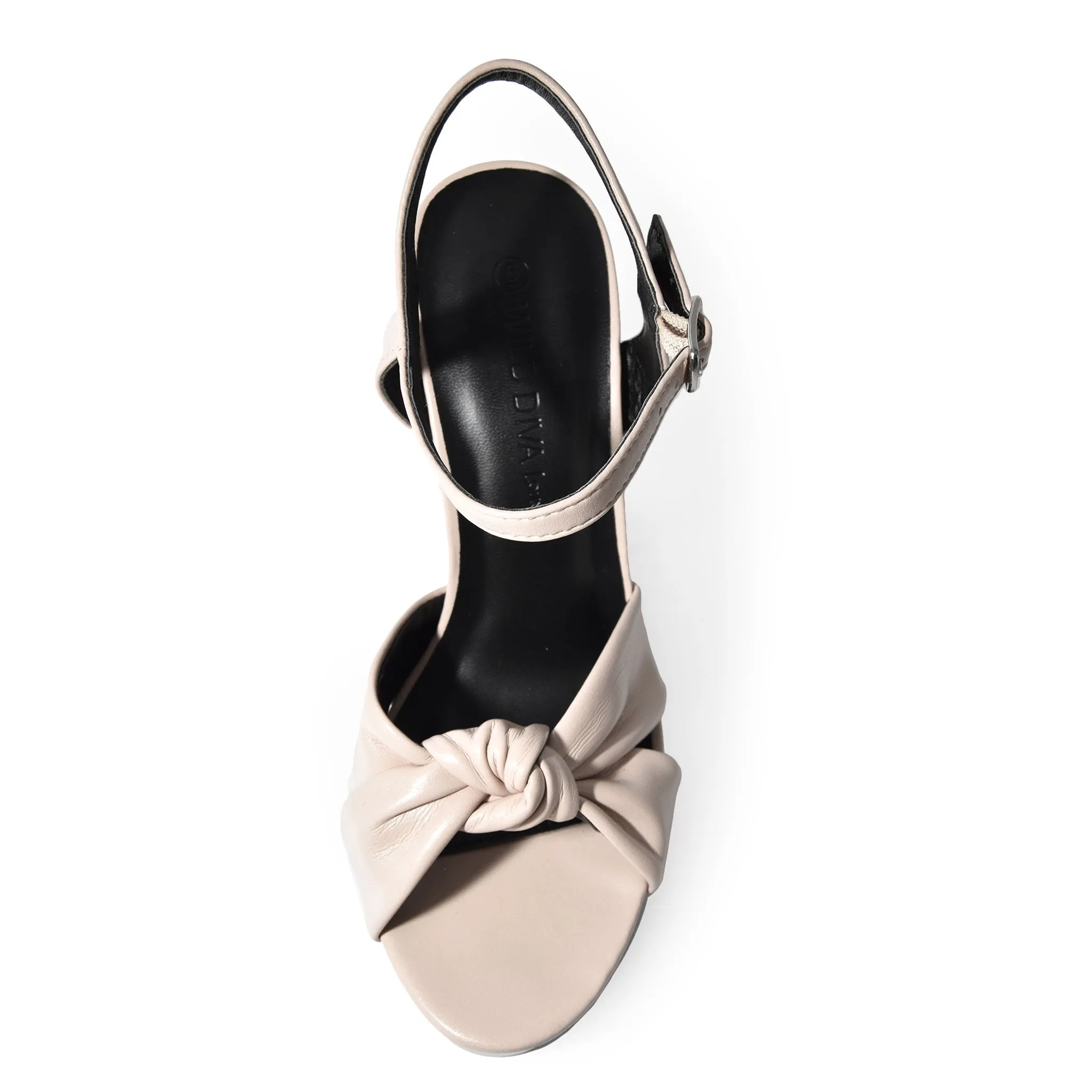 MIA-69 Faux Leather Knotted Ankle Strap Platform Chunky Heel Sandals