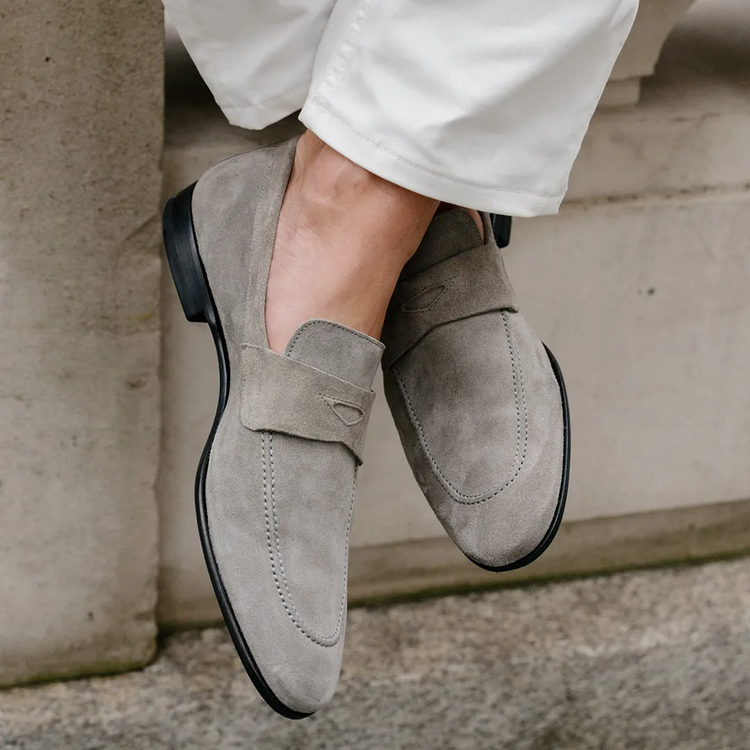 Mid Grey Suede Soft Loafer