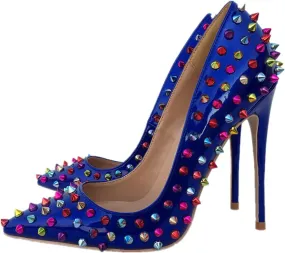 Minishion Women Sexy Heels Pumps Studded Rivet Party Wedding Shoes
