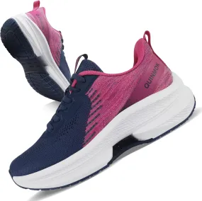 QUINMOK Womens Walking Shoes Non-Slip Tennis Sneakers Mesh Athletic Running Shoes