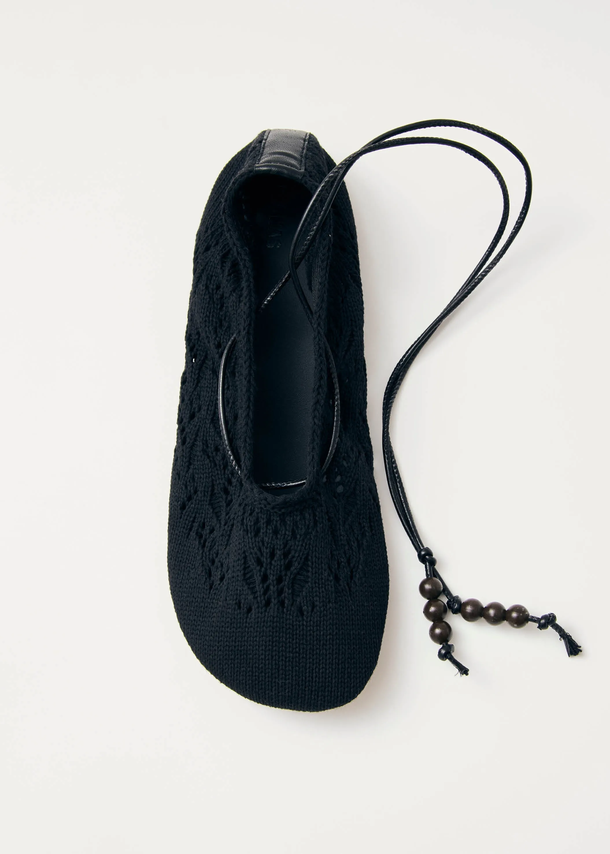 Rosemary Crochet Black Ballet Flats