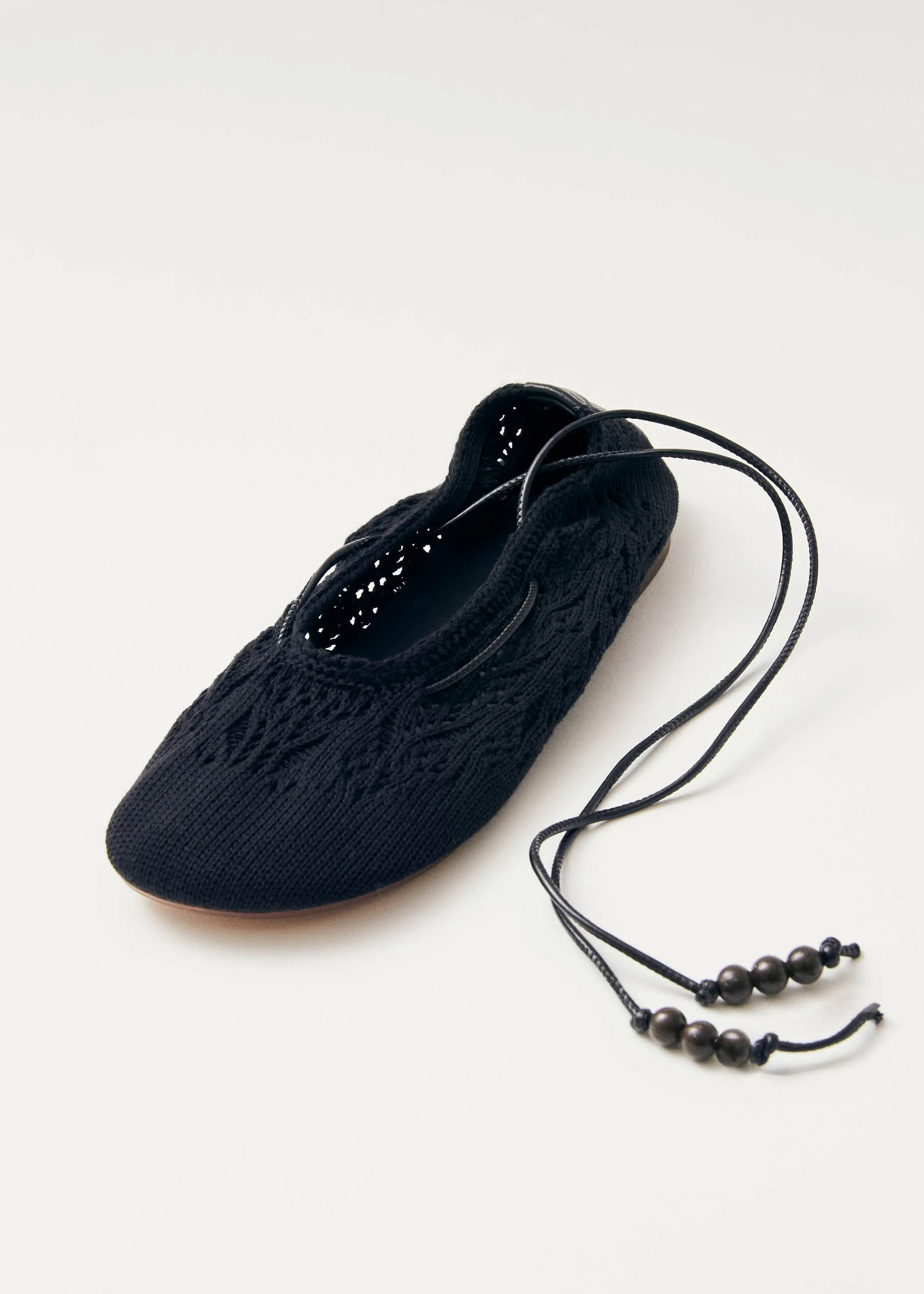 Rosemary Crochet Black Ballet Flats