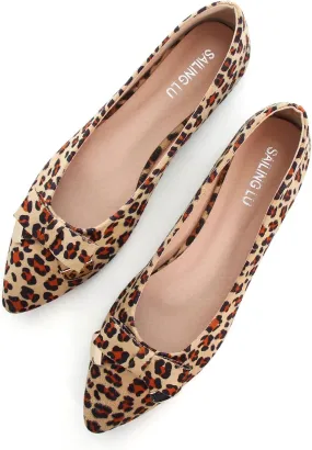 SAILING LU Ballet Flats for Women Dressy Flat Shoes Pointed Toe Bowknot Slip on Flats Shoes Women Loafers Shoes