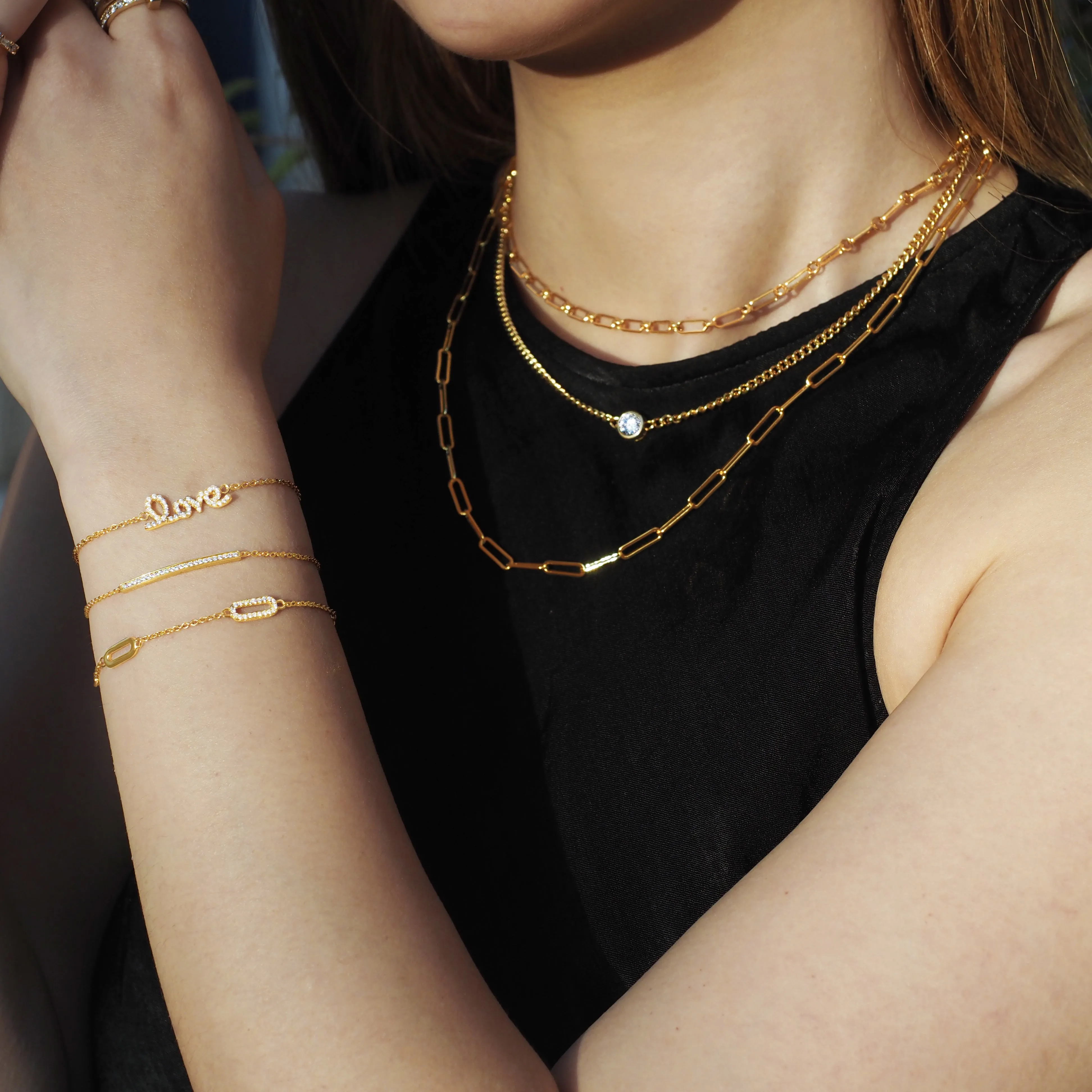 Sleek Crystal Bar Braclet