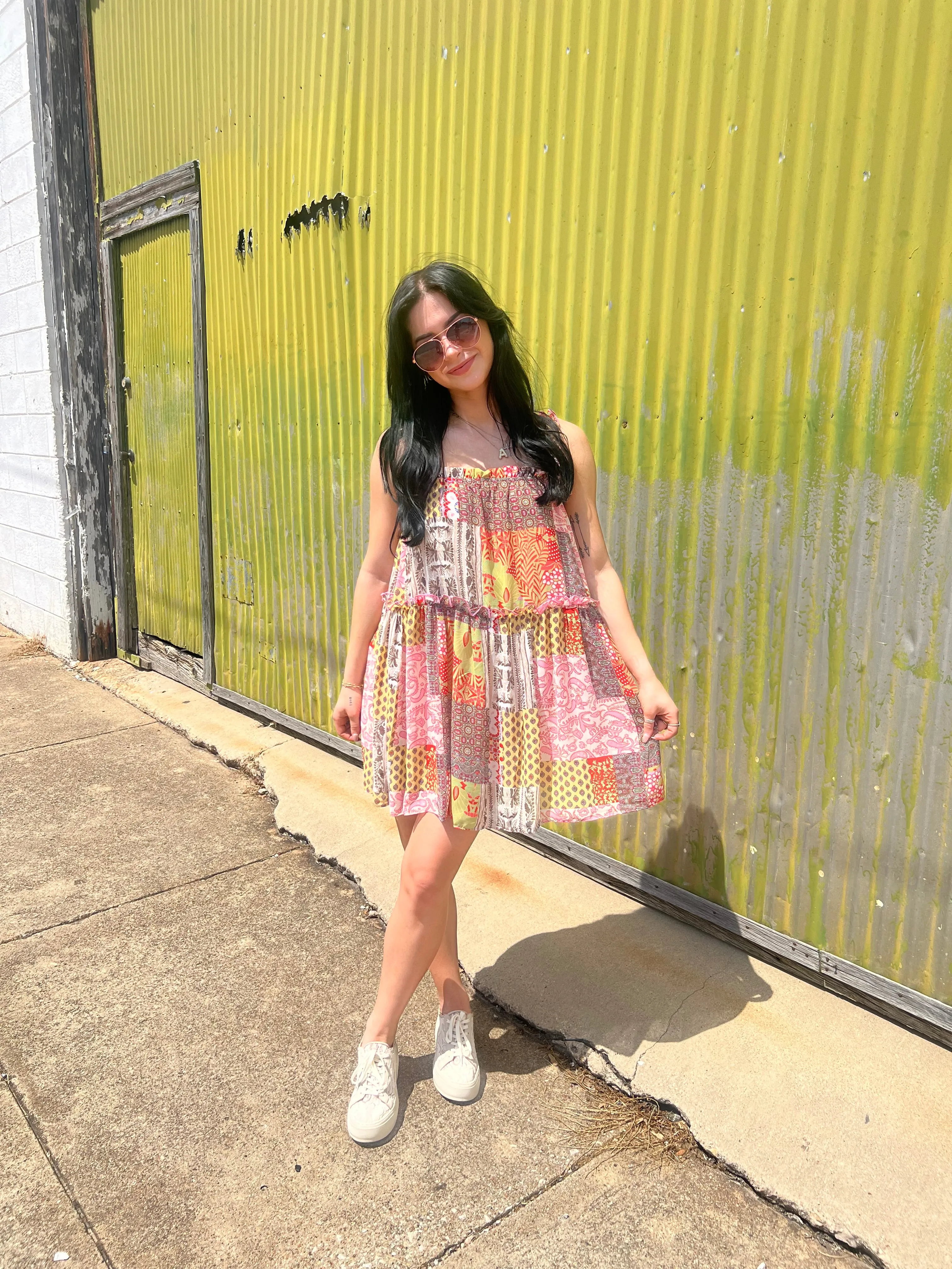 Sunkissed Summer Patchwork Mini Dress