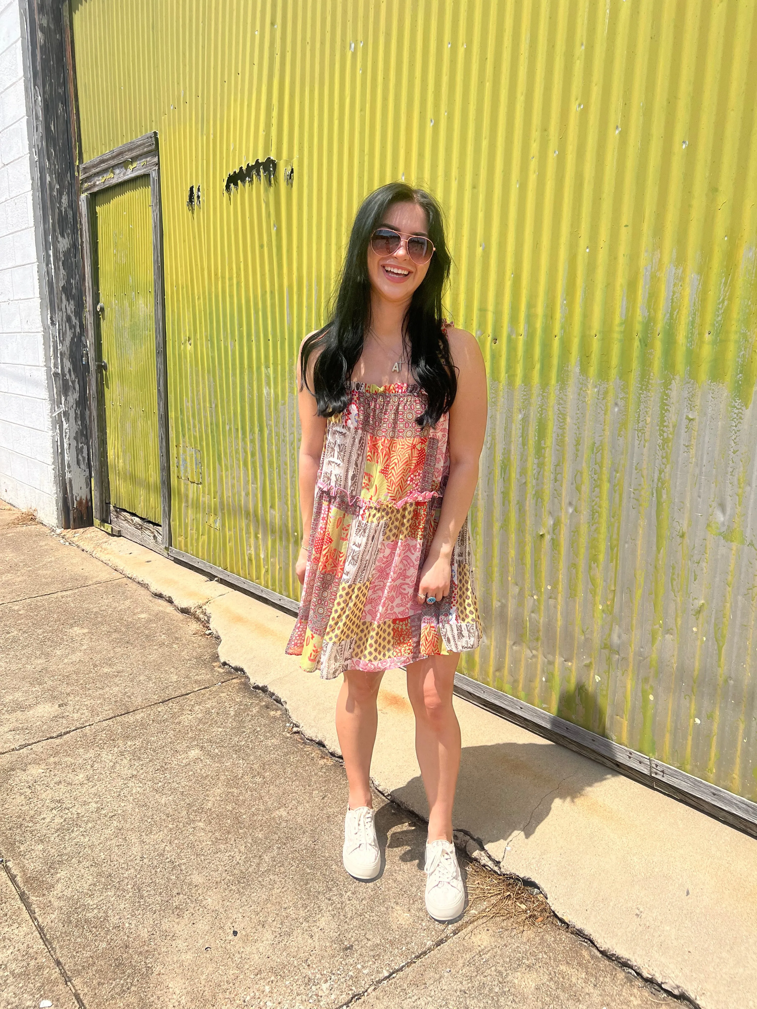 Sunkissed Summer Patchwork Mini Dress