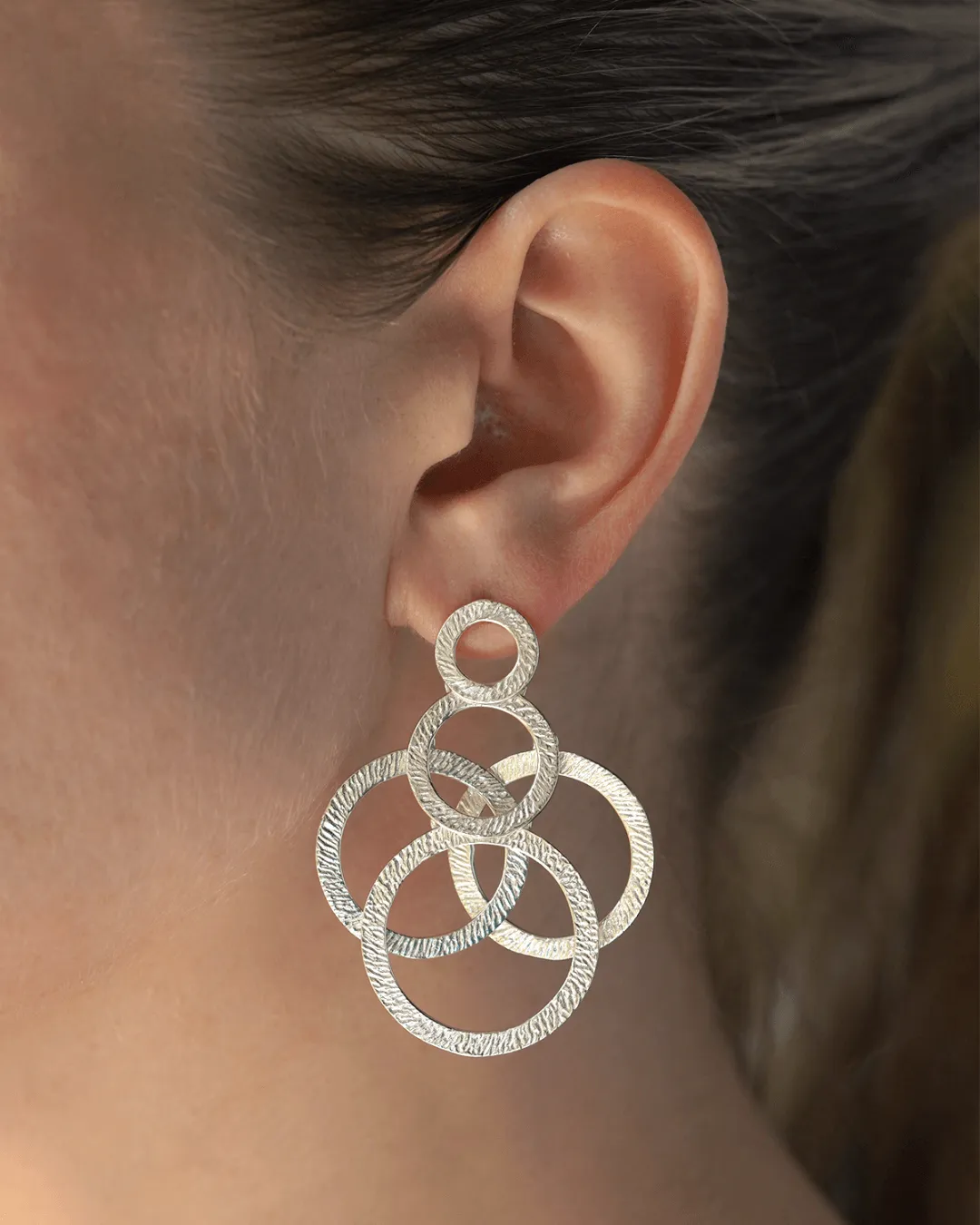 Tangled Hoop Silver Earrings
