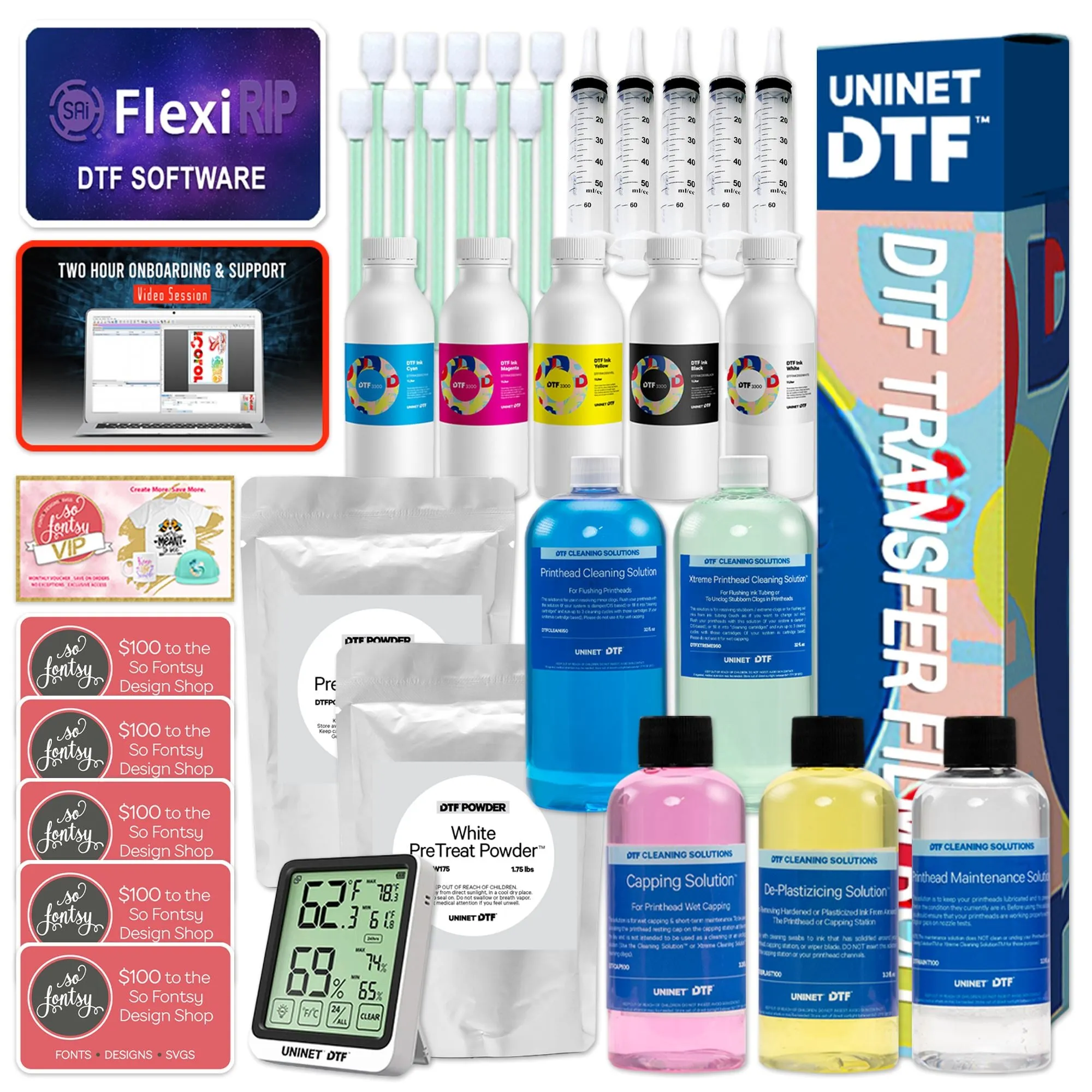 Uninet 4300 Direct To Film (DTF) 17" Roll Printer, Training & Slim Shaker Bundle