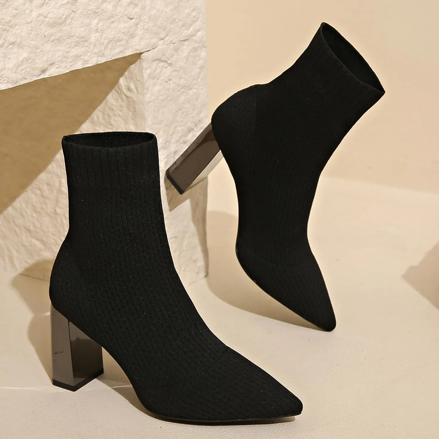 Women Ankle Boots Womens Dress Boots Chunky Boots Women's Ankle Boots Short Booties Low Block Heel Ankle Booties