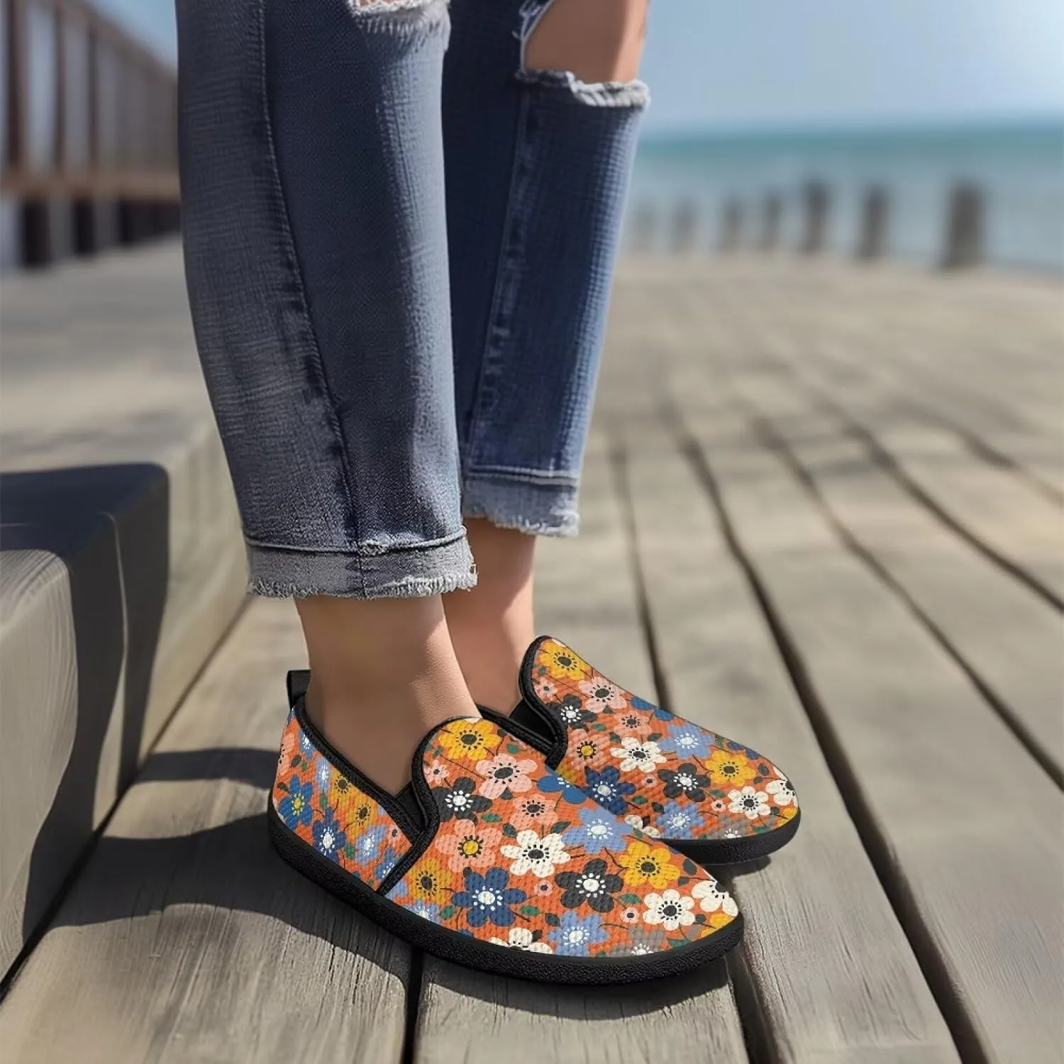 Women Comfortable Fashionable Shoes Breathable Slip On Mesh Shoes Casual Lightweight Tennis Sneakers for Jumping US 6-11 Black Sole